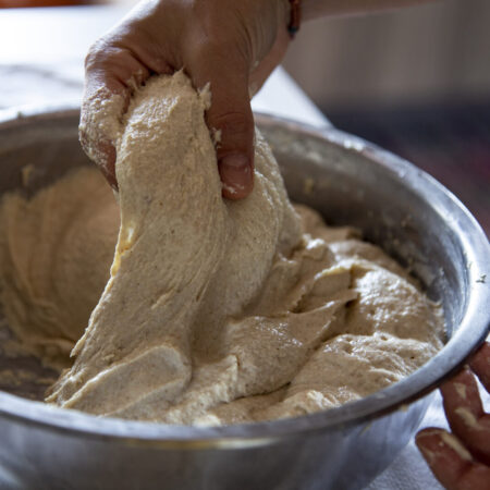 Impasto pane grano Senatore Cappelli con lievito madre