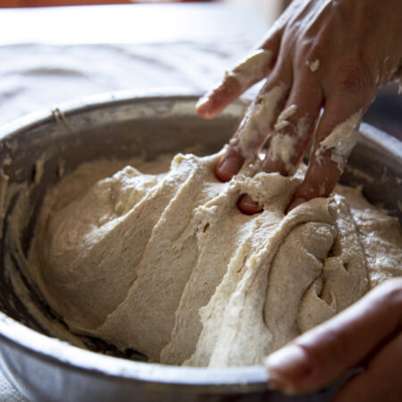 Impasto pane grano Senatore Cappelli con lievito madre